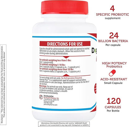 Azovast Plus Kidney Health Supplement for Dogs & Cats, 720ct - NO Refrigeration Required - Help Support Kidney Function & Manage Renal Toxins - Renal Care Supplement Capsule(U.S.A)(720 Caps)