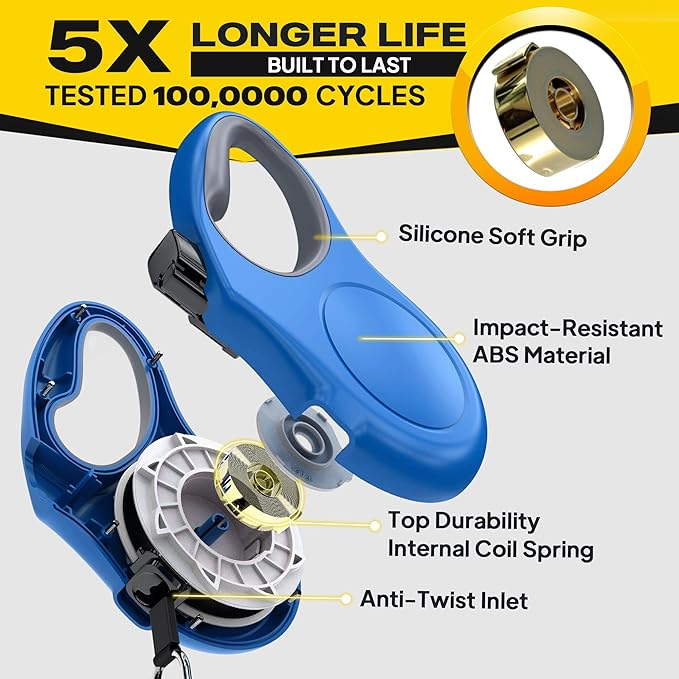 Fida Retractable Dog Leash, X-Small Breed, 10 ft Durable Pet Walking Leash for Extra Small Dogs/Cats/Small Animals up to 18 lbs, 360 Tangle Free, Blue