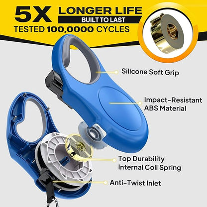 Fida Retractable Dog Leash, 16ft Heavy Duty Pet Walking Leash for Medium/Large Dog up to 110 lbs, Tangle Free. One-Hand Brake (Large, Blue)