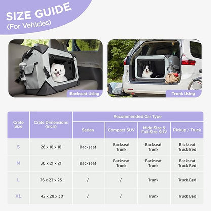 Lesure Collapsible Dog Crate - Portable Travel Kennel for Extra Large Dog, 4-Door Pet Crate with Mesh Windows, Indoor & Outdoor, Light Gray
