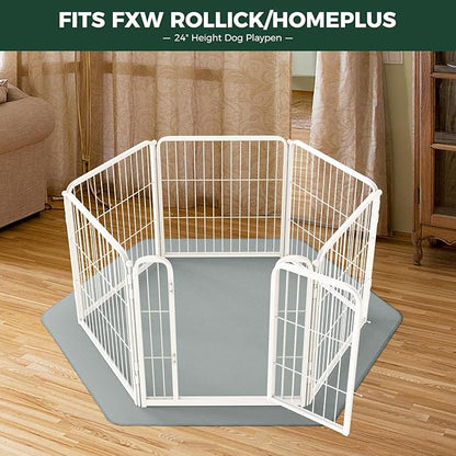 FXW Washable Pee Pads for Dogs, Leak-Proof & Non-Slip, Specifically Designed for FXW Rollick/Homeplus 32inch 6 Panels Dog Playpen, 35" Hexagon, Gray, 1 Pack