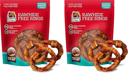Country Kitchen Rawhide Free Beef Rings Dog Chews,Made with Real Beef,Highly Digestible,Gluten Free,7 Count (Pack of 2)