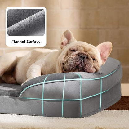 Bedsure Orthopedic Dog Bed Medium Size Dogs - Washable Medium Dog Cat Bed Waterproof, Comfort Pet Couch Sofa with Washable Removable Cover, Pets Bed with Nonskid Bottom, Moss Green, 28"