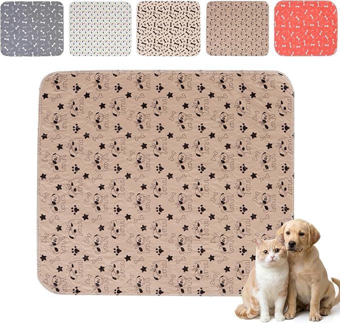 Puppy Pads with Pheromones,Forever Pad,Washable Pee Pads for Dogs,Reusable Pee Pads for Dogs,Waterproof and Leak-Proof,Non-Slip Base Training Pads Suitable for Home and Dog Crates(Brown Puppies,M)