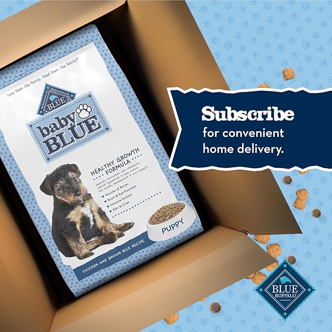 Blue Buffalo Baby Blue Natural Dry Food for Puppies, Healthy Growth Formula with DHA, Savory Chicken Recipe, 24-lb Bag