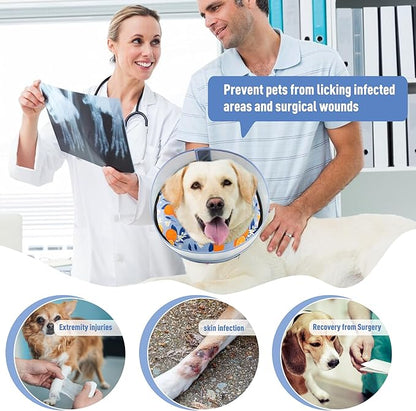 Inflatable Dog Cone, Soft Dog Cone Collar After Surgery for Alternative with Enhanced Anti-Licking Guard Shield Adjustable Detachable, Elizabethan Collar (XL, Orange)