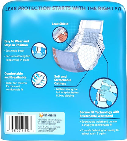 Hartz Comfitables Disposable Male Dog Wraps with Stretchy Waistband, Medium 12 Count
