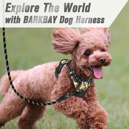 BARKBAY No Pull Dog Harness Front Clip Heavy Duty Reflective Easy Control Handle for Large Dog Walking(Desert camo,XS)