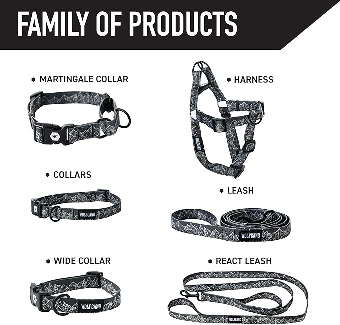 Wolfgang Heavy Duty Dog Leash, Pull-Tested to Over 800 lbs for Walking & Training, WolfMountain Print, Small