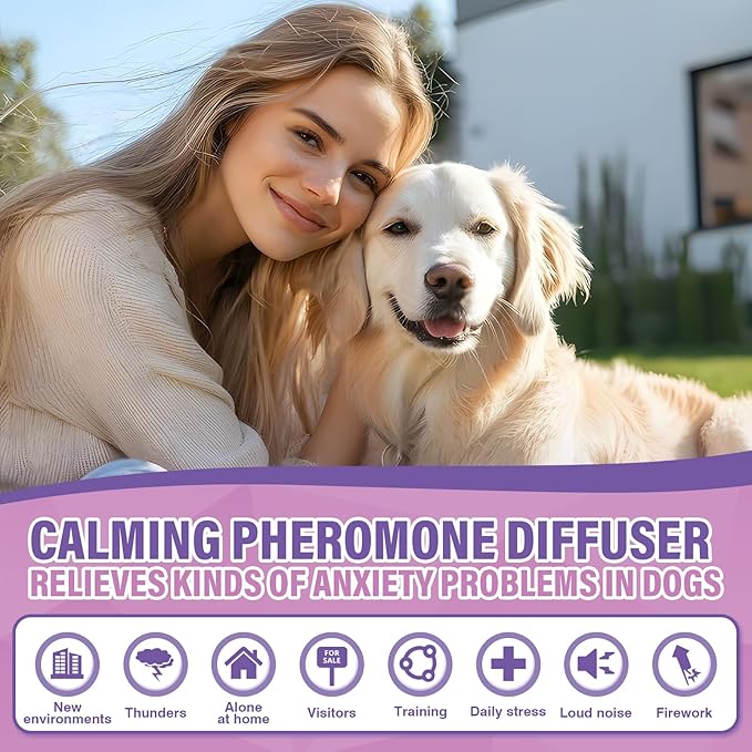 3 in 1 Advanced Kit Appeasing Pheromone Diffuser to Calm Pet for Anxiety Relieve Relief Reduce Aggression Fighting Stress Dog Pheromones Calming Diffuser