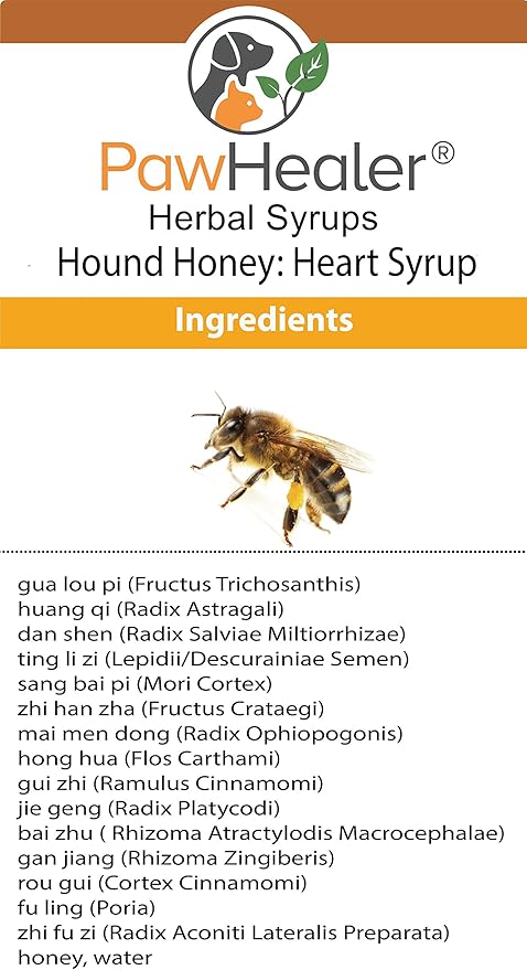 PawHealer® Hound Honey: Heart Syrup - Herbal Remedy for Dog's Cough - 5 fl oz - Suppressant - Herbal Remedy - Gagging & Wheezing Due to Heart…