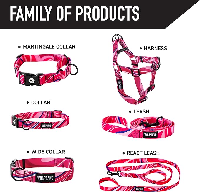 Wolfgang Heavy Duty Adjustable Dog Harness, Pull-Tested for Walking & Training, MarbleSwirl Print, Large