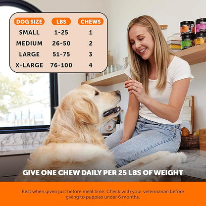 Senior Hemp Hip and Joint Supplement for Dogs - Glucosamine Chondroitin, MSM & Green Lipped Mussel - Relief for Joint Stiffness, Advanced Strength Mobility Support for Senior Dogs (Chicken, 90 Ct)
