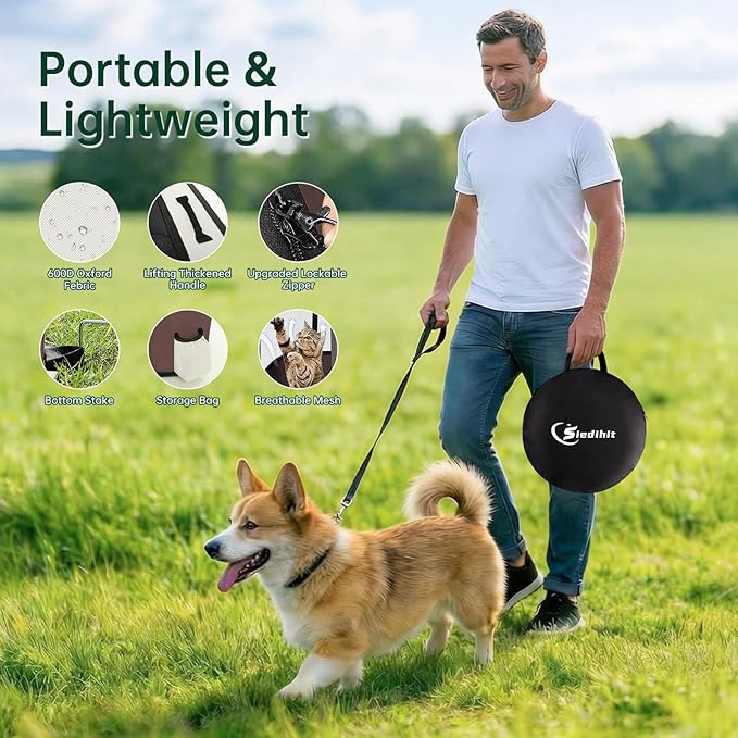 Dog Playpen,Cat Pet Puppy Pen,Portable Playpens for Dogs Indoor Outdoor Travel Camping Use,Foldable Dog Kennel Tent Crate for Rabbit Small Animals with Carrying Case (Brown, Medium)