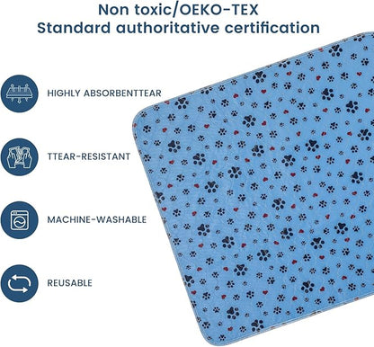 Washable Pee Pads for Dogs,6 Pack Large 18"x24" Super Absorbent Reusable Puppy Pads,Non-Slip 100% Waterproof Dog Pee Pads,Pet Training Pads for Couch, Crate,Potty Training,Floor