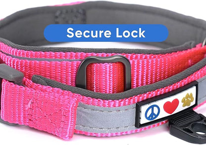 Pawtitas Lumberjack Padded Martingale Collar for Dogs | Soft Neoprene Dog Collar for Your pet's Comfort Made with Reflective Band for Maximum Visibility | Fits Small and Large Pets - XS Pink