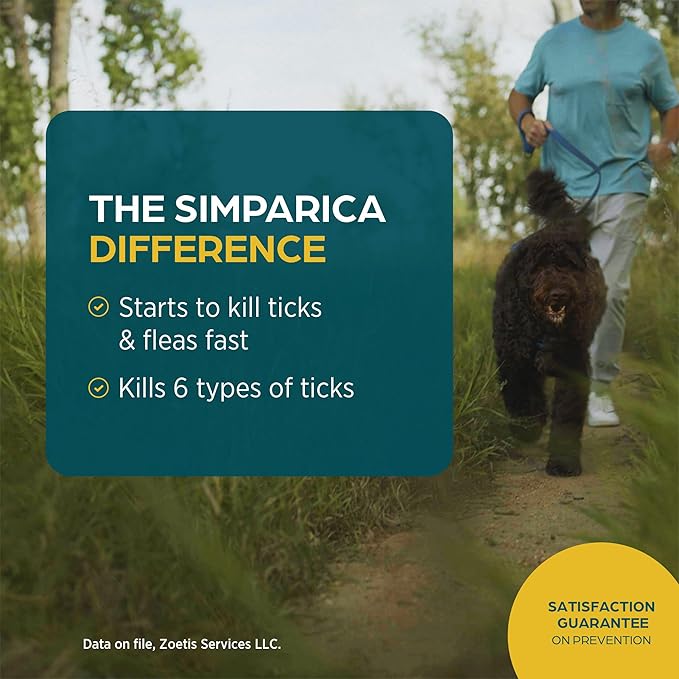 Simparica (sarolaner) Chewables for Dogs, 20 mg/tab, 11.1-22 lbs (Caramel), 1 Tablet