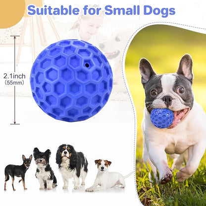 Tough Squeaky Dog Balls Puppy Toys, Interactive Dog Toys for Small Dogs, Puppy Chew Toys for Teething and Relax, Dog Chew Toy Small Balls Dog Toys for Small Breed, Outdoor Dog Toys for Dogs