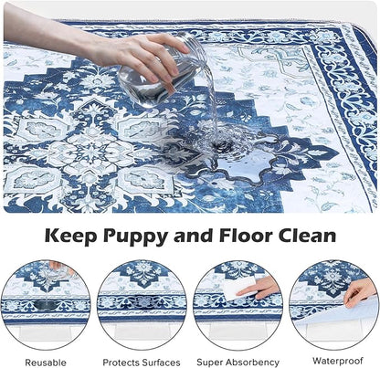 INVENHO 2PACK Washable Pee Pads for Dogs 72"x72" Reusable Dog Pads Extra Large Upgrade Non-Slip Dog Pee Pads Heavy Absorbency Puppy Pee Pads Quick Dry Whelping Pads/Waterproof Puppy Training Pad