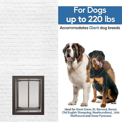 Plexidor Wall Mount Pet Doors for Cats and Dogs - Energy Efficient Pet Freedom - Bronze