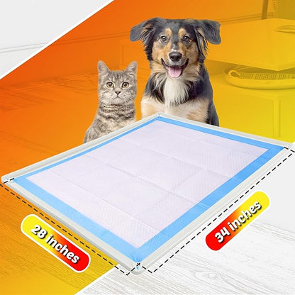 TidyFriend Dog Pee Pad Holder Tray Fits for 28” x 34” Pee Pads with Corner Lock Holes, Raised Edges, Non-Spill, Easy to Clean Silicone Dog Potty Tray Holder, For Indoor Floor Protection (White)
