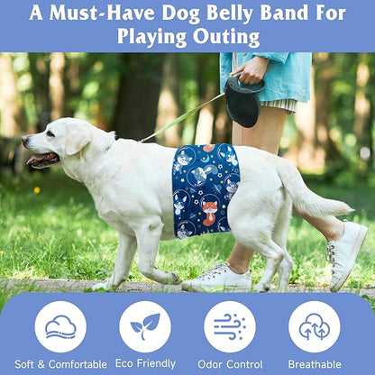 5 Pack Dog Diapers Male Reusable, Premium Belly Bands for Male Dogs, High Absorbing Dog Pee Wraps for Doggie in Incontinence or Excitable Urination and Training Flower L