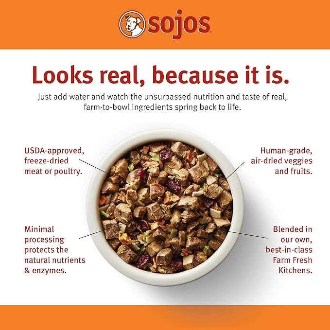 Sojos Natural Pet Food Complete Turkey Recipe Dehydrated Dog Food, 7 lb, Blue