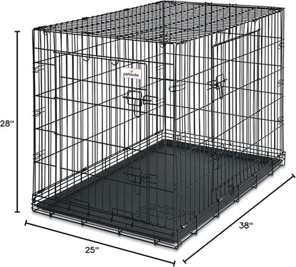 Petmate 38-Inch 2-Door Training Retreats Wire Kennel for Dogs, 70 to 90-Pound