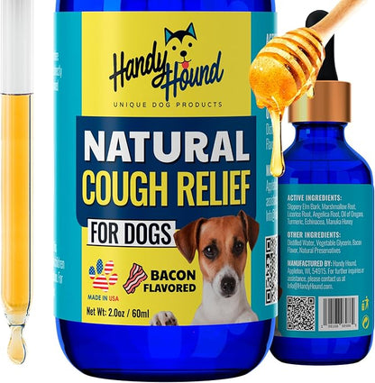 Handy Hound Dog Cough Medicine – Kennel Cough Treatment for Dogs – Manuka Honey Supplement for Dog Cough Relief, Mucus & Throat Soothing – Natural Herbal Formula – Made in USA (2 oz)
