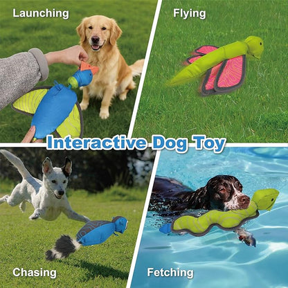 Duck Oxford Launching Flying Dog Toy with Rope Slingshot Chase Fetch Training Interactive Dog Toy Durable Stuffed Animal Crinkle Dog Squeaky Toy for Medium Large Dogs Toy Gift 43cm/16.93in