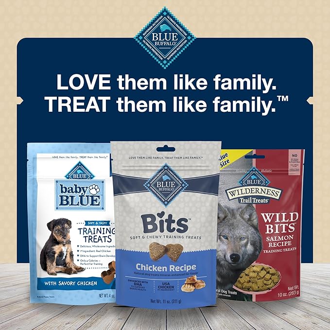 Blue Buffalo Bits Soft Dog Treats for Training, Made with Natural Ingredients & Enhanced with DHA, Chicken Recipe, 11-oz Bag