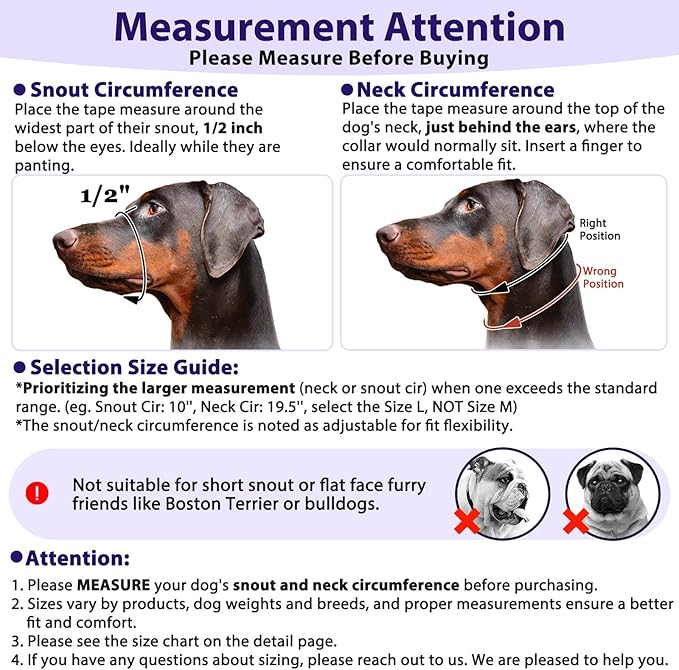 BARKLESS Soft Dog Head Collar, Patented Padded No Pull Head Halter, Training Nose Leash with Safety Link for Medium Large Dogs, Adjustable Muzzle Leash, Easy Control for Walking (L, Purple)
