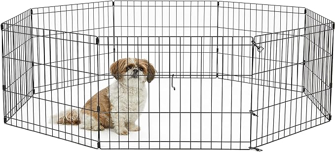 New World by MidWest Homes for Pets 18-Inch Exercise Pen, for Indoor and Outdoor use, 16 Sq Feet of Play, Folding Dog Pen, No Door Design for Maximum Security, Easy to Set Up, Foldable Pet Playpen