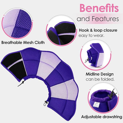 AOFITEE Dog Cone - Soft Cones Dog After Surgery, Comfy Cones for Dogs to Stop Licking, Adjustable Small Dogs Cone Collar for Wound Healing, Elizabethan Pet E-Collar, Purple Small