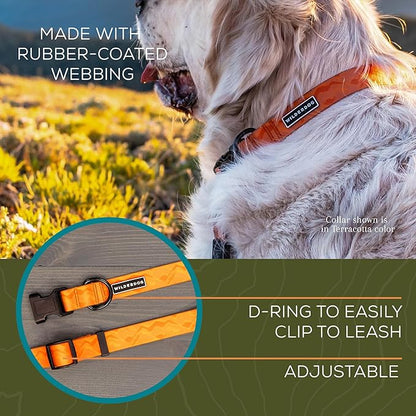 Wilderdog Waterproof Dog Collar - Repels Water & Dirt - Large 17"-24" - Terracotta