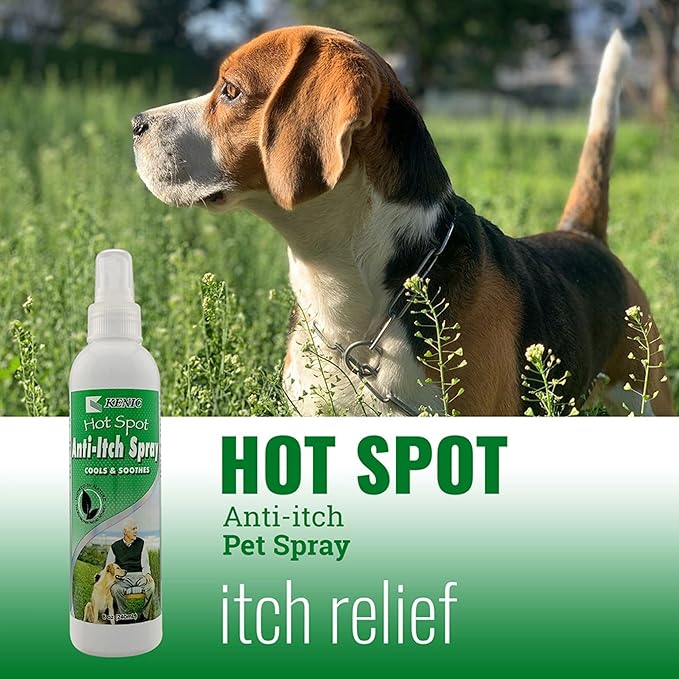 Kenic Hot Spot Spray Treatment for Dogs, Cools and Soothes Skin Sores, Quick Itch Relief, Helps Prevent Chewing and Licking, Made in USA