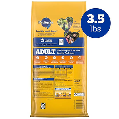 Pedigree Adult Dry Dog Food, Complete Nutrition, Roasted Chicken & Vegetable Flavor, 3.5 lb. Bag