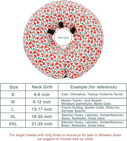 Protective Inflatable Collar for Dogs and Cats - Soft Pet Recovery Collar Does Not Block Vision, Prevents Pets from Touching Stitches, Wounds and Rashes (Floral - 1, Neck 6" - 8")