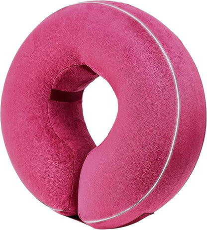 Inflatable Reflective Dog Cone Collar Alternative After Surgery,Doggie Recovery Dount Neck Ecollar,Adjustable Soft Dog Cone Collar for Small Medium Large Dogs (Pink, XXL)