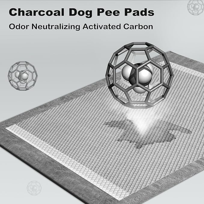 MIZOK Dog Pads 30”x36” XXL Extra Large, Charcoal Pee Pads for Dogs, Odor-Control Neutralize Urine Instantly, Quick Dry & Leak-Proof (40 Counts)