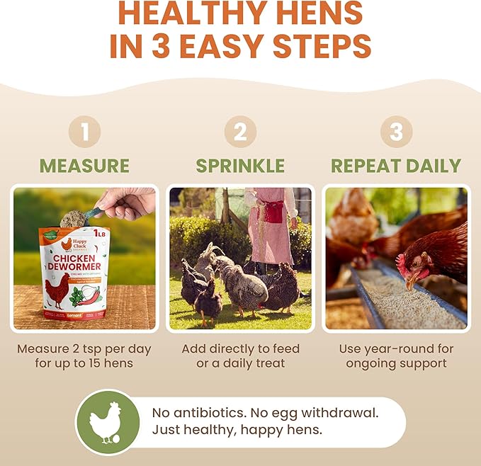 Natural Chicken Dewormer Chili Mix Powder (1 lb) | Herbal Poultry Wormer & Parasite Support for Laying Hens | Egg-Safe Chicken Dewormer for Backyard Flocks | 1 lb Bag