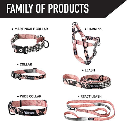 Wolfgang Heavy Duty Adjustable Dog Harness, Pull-Tested to Over 800 lbs for Walking & Training, HoundsPink Print, Large