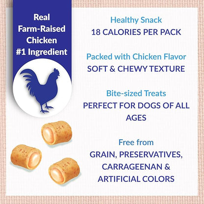 INABA Churu Fun Bites for Dogs, Soft & Chewy Baked Chicken Wrapped Filled Dog Treats with Vitamin E, 0.42 Ounces per Tetra, 8 Tetras per Box, Chicken with Pumpkin Recipe (Pack of 2)