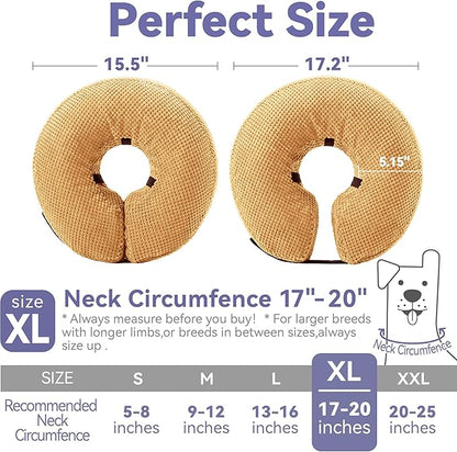 Loflaze Inflatable Dog Cone Collar - Dog Neck Donut Cone Collar Alternative After Surgery - Soft Cone for Large Medium Small Dogs Cats - Alternative Recovery E Collar (Yello, XL)