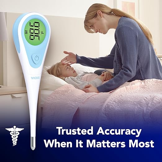 Vicks SpeedRead Digital Thermometer for Baby, Kids & Adults, Color-Coded Readings, Oral, Baby Rectal Thermometer or Under The Arm, Water Resistant (Pack of 2)