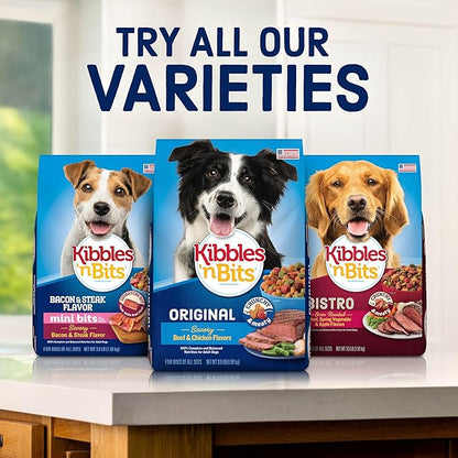 Kibbles 'N Bits Small Breed Mini Bits Savory Beef & Chicken Flavors Dog Food, 16-Pound(Pack of 1)