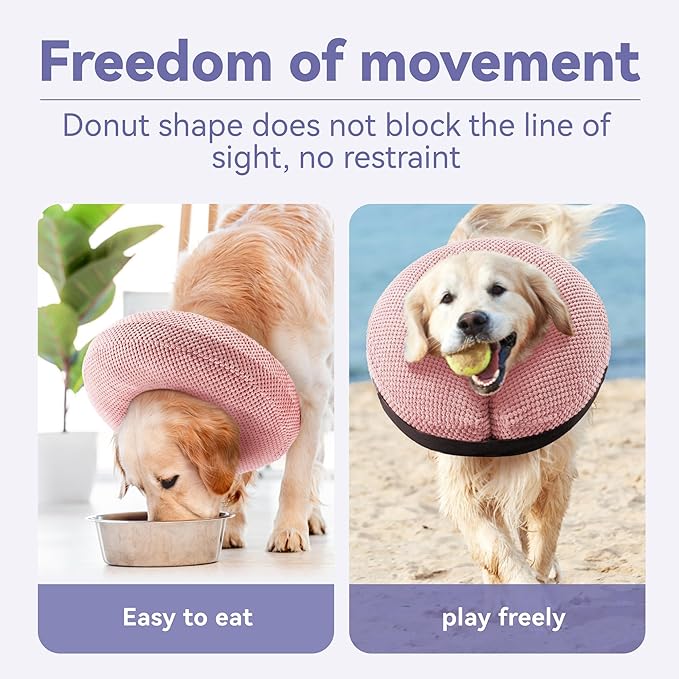 Loflaze Soft Inflatable Dog Cone for Large Medium Small Dogs Cats - Neck Donut, E Collar Alternatives for Recovery