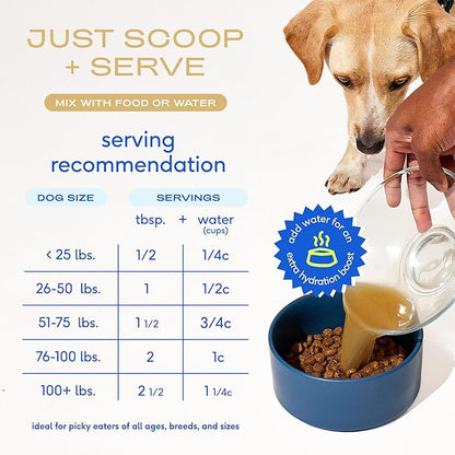 Native Pet Bone Broth for Dogs and Cats - Chicken Bone Broth Powder Dog Food Toppers for Picky Eaters - Provides Extra Nutrition for Joint Strength, Immune Support & Heart Health - 96 Scoops