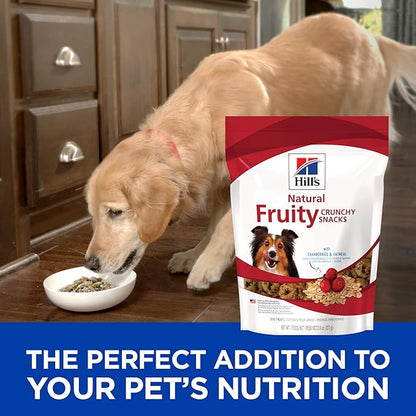 Hill's Natural Fruity Crunchy Snacks,All Life Stages,Great Taste,Dog Treats,Cranberries & Oatmeal,8 oz Bag,(Pack of 2)