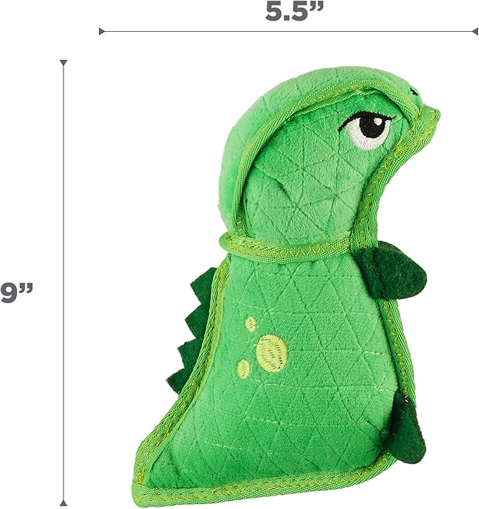 Outward Hound Xtreme Seamz Dino Squeaky Plush Dog Toy - Reinforced Dense Stuffing Plush Toy